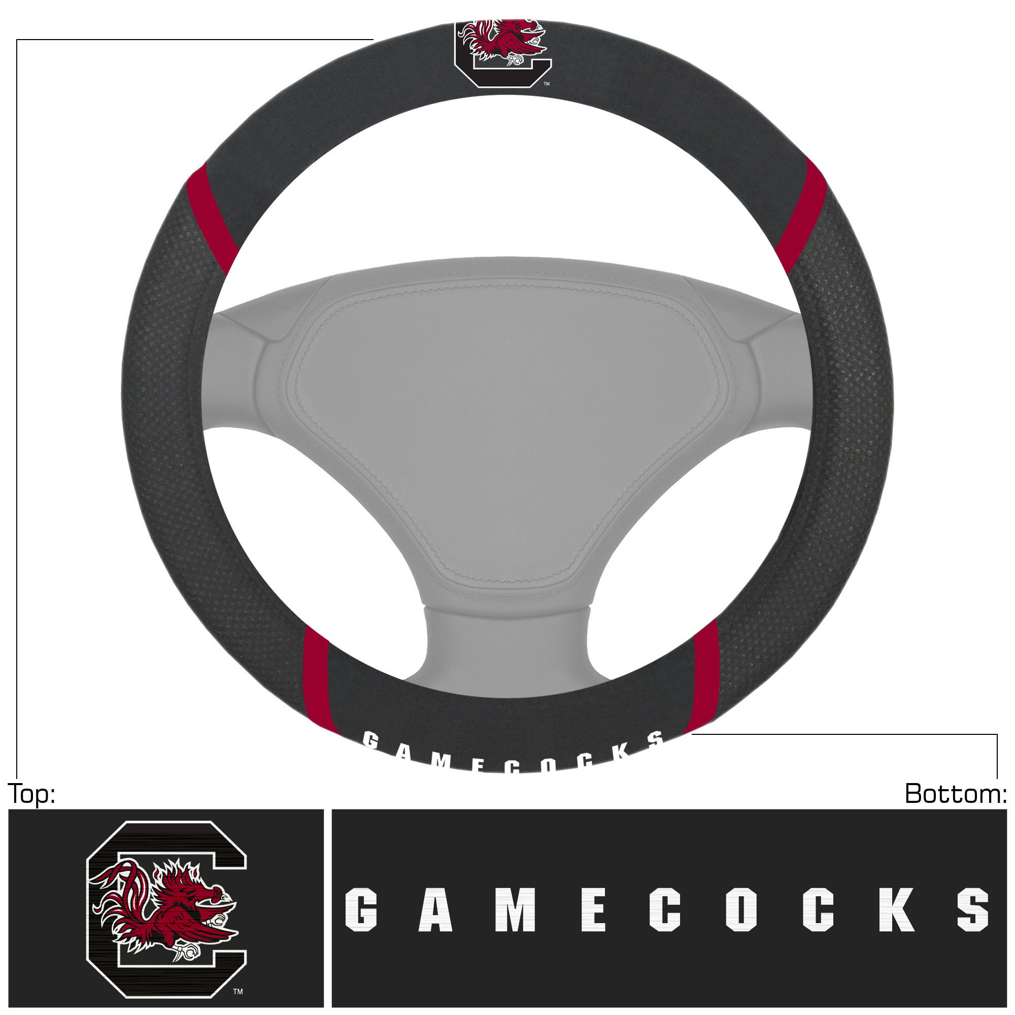 Logo Brands South Carolina Gamecocks Steering Wheel Cover