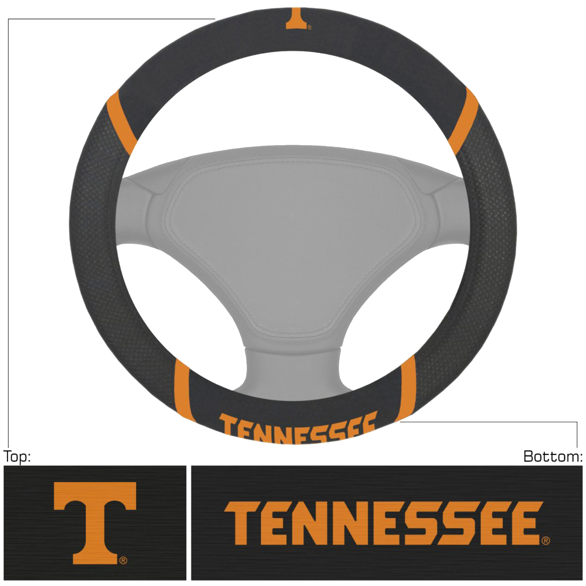 Logo Brands Tennessee Volunteers Steering Wheel Cover
