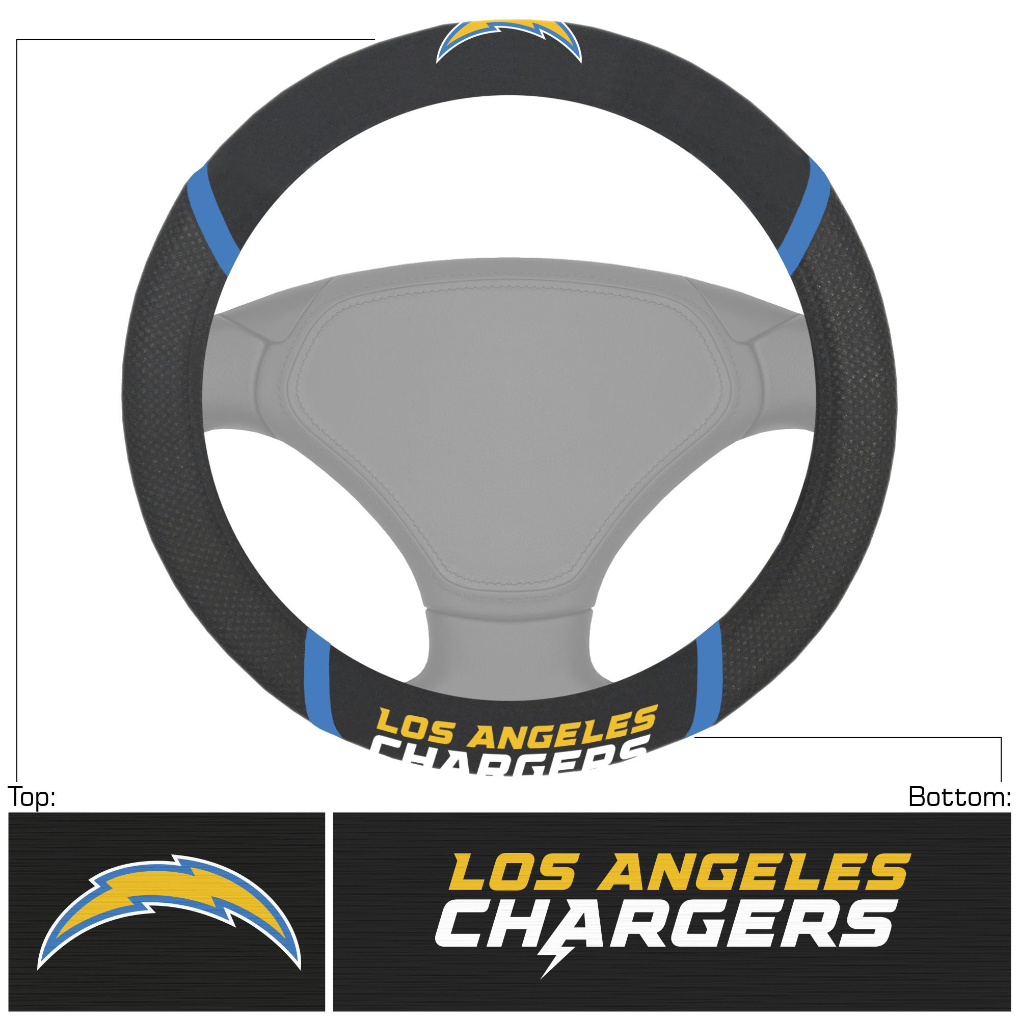 Logo Brands Los Angeles Chargers Steering Wheel Cover