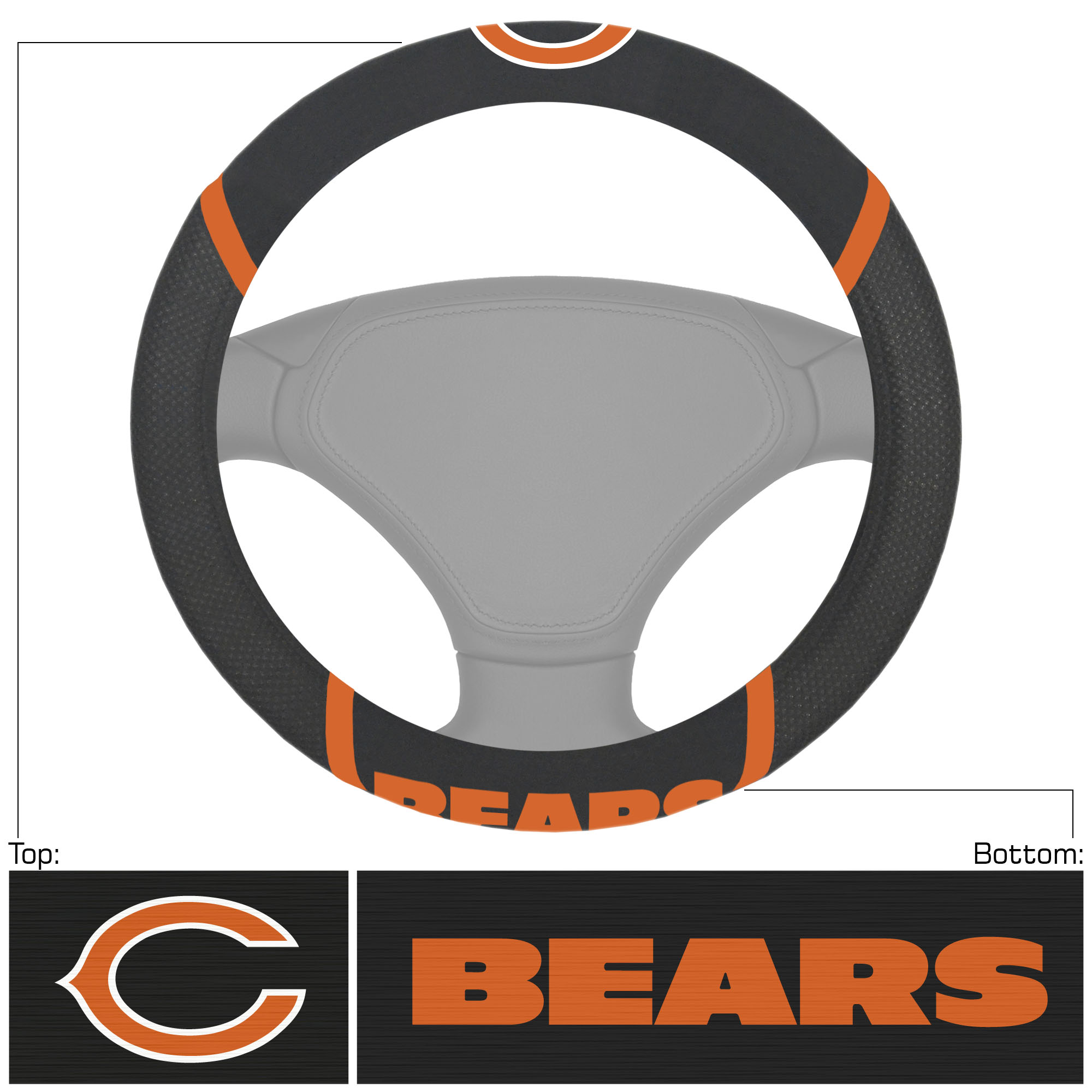 Logo Brands Chicago Bears Steering Wheel Cover