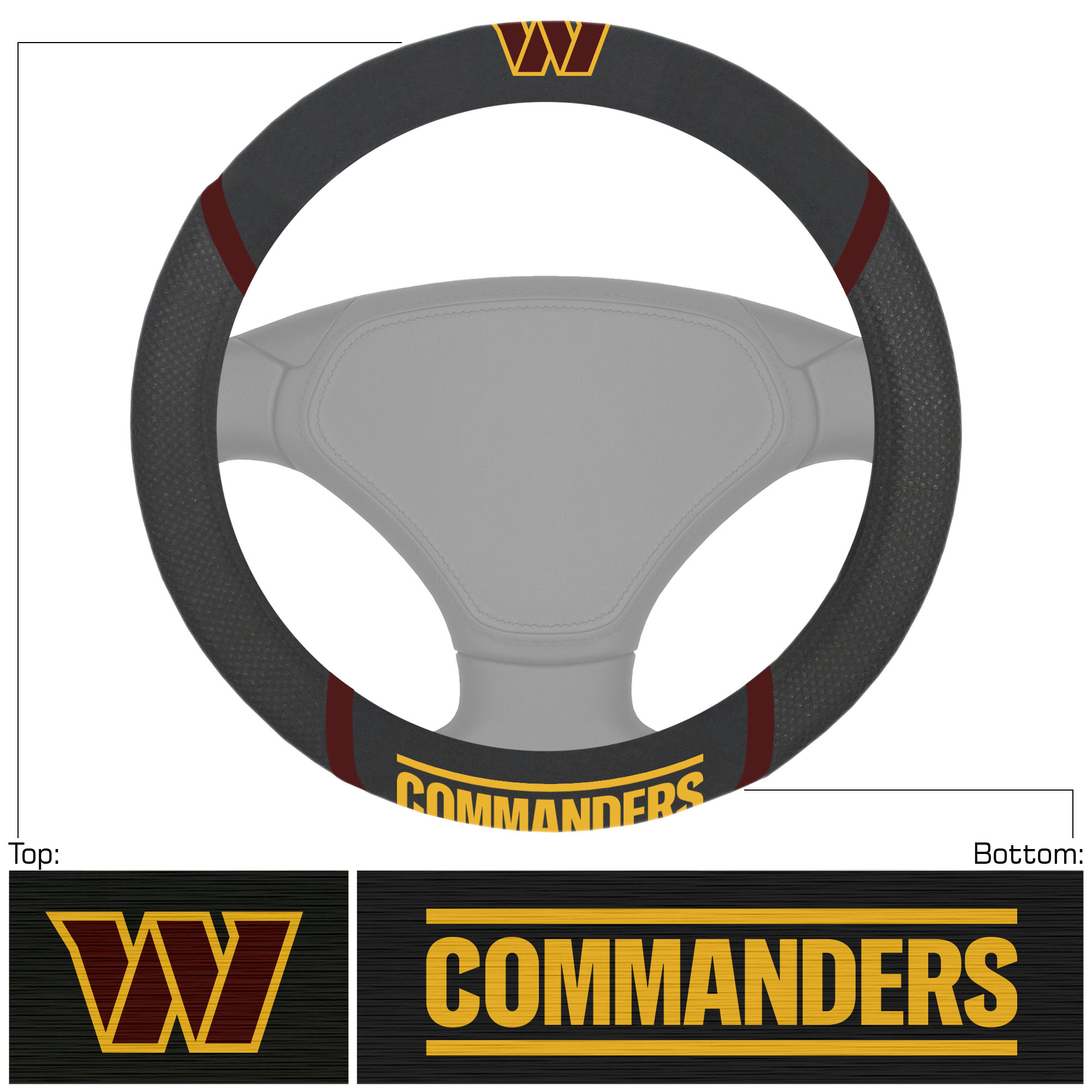 Logo Brands Washington Commanders Steering Wheel Cover