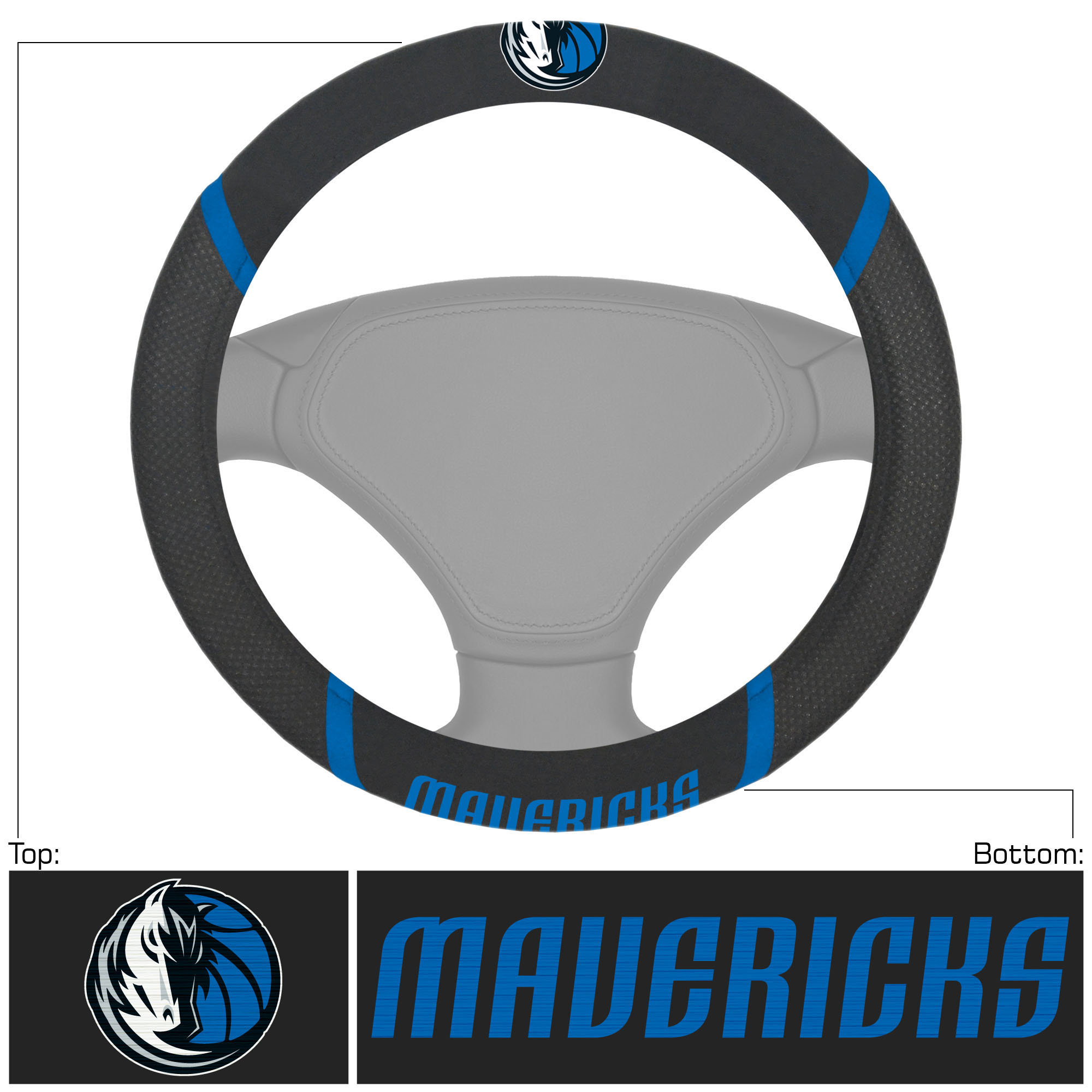 Logo Brands Dallas Mavericks Steering Wheel Cover