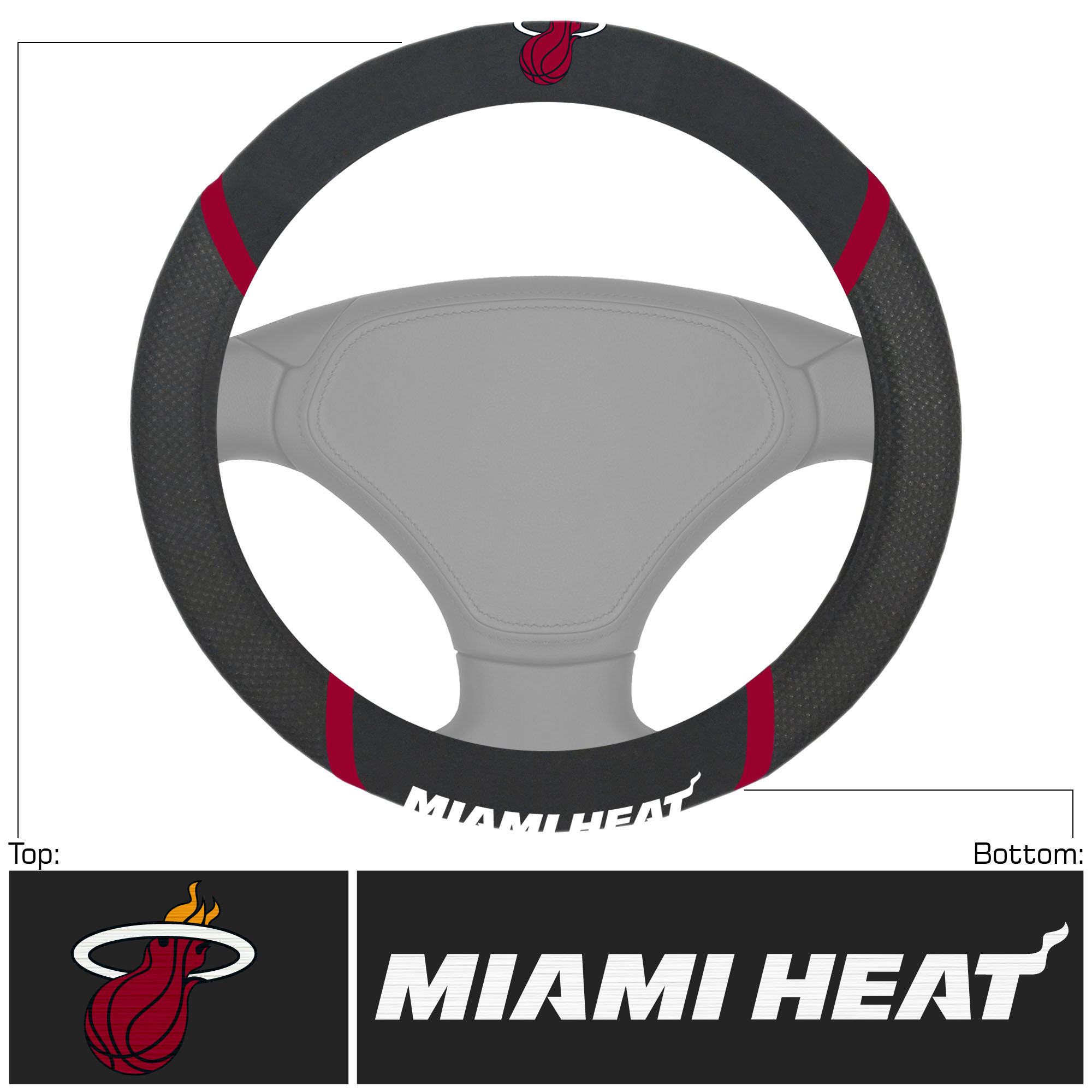 Logo Brands Miami Heat Steering Wheel Cover