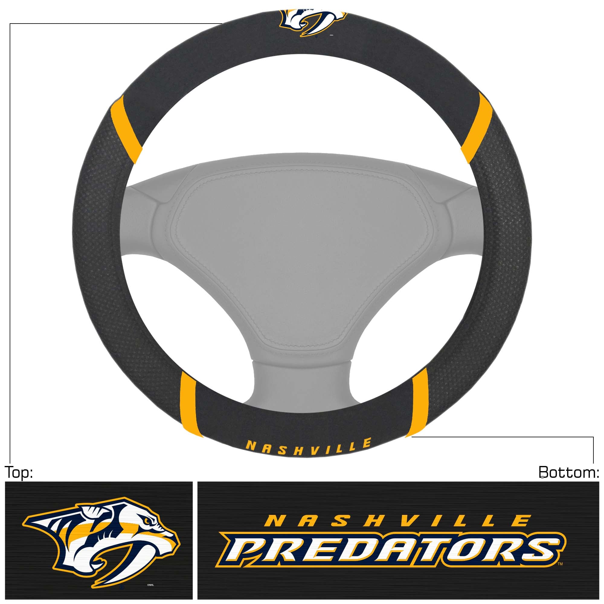 Logo Brands Nashville Predators Steering Wheel Cover
