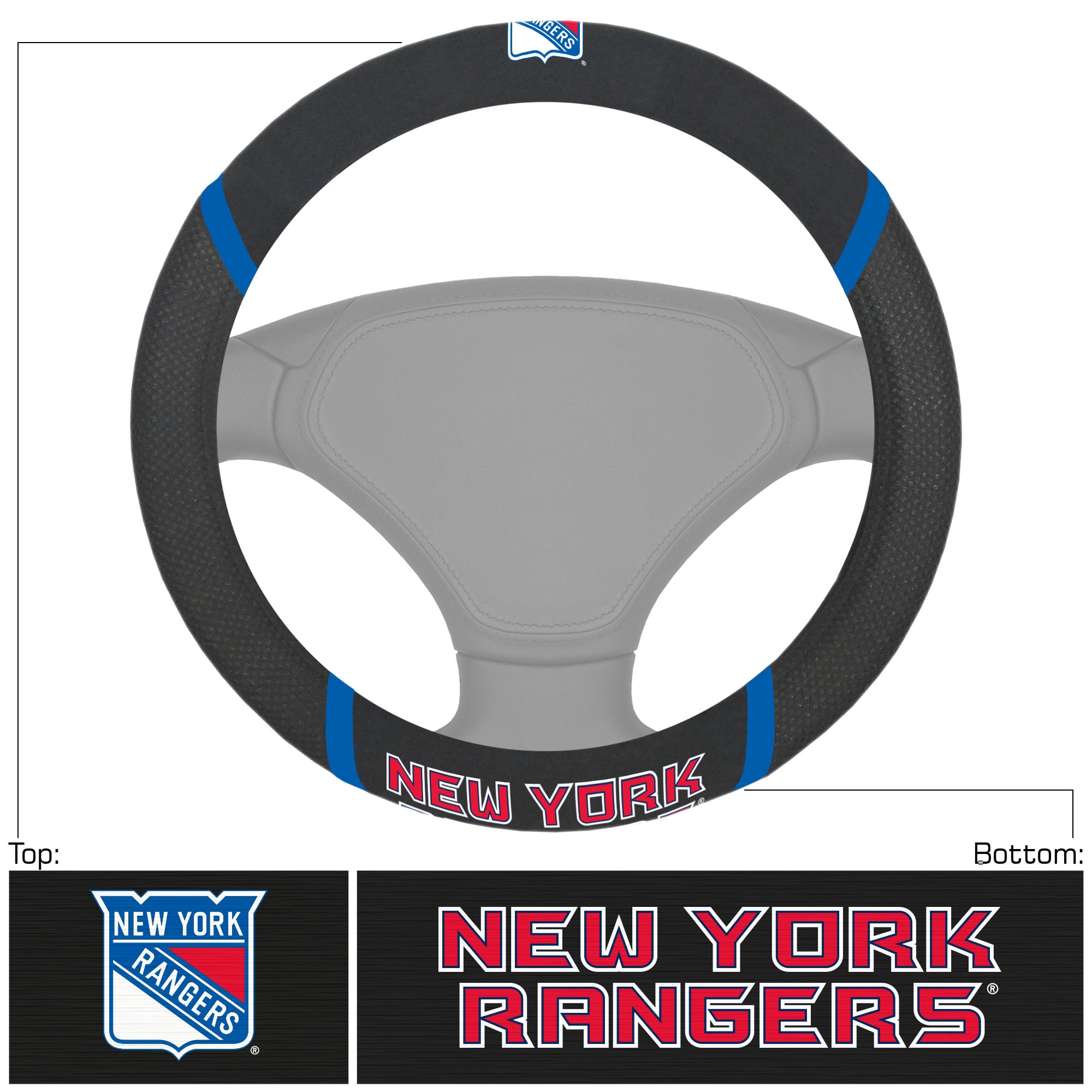 Logo Brands New York Rangers Steering Wheel Cover
