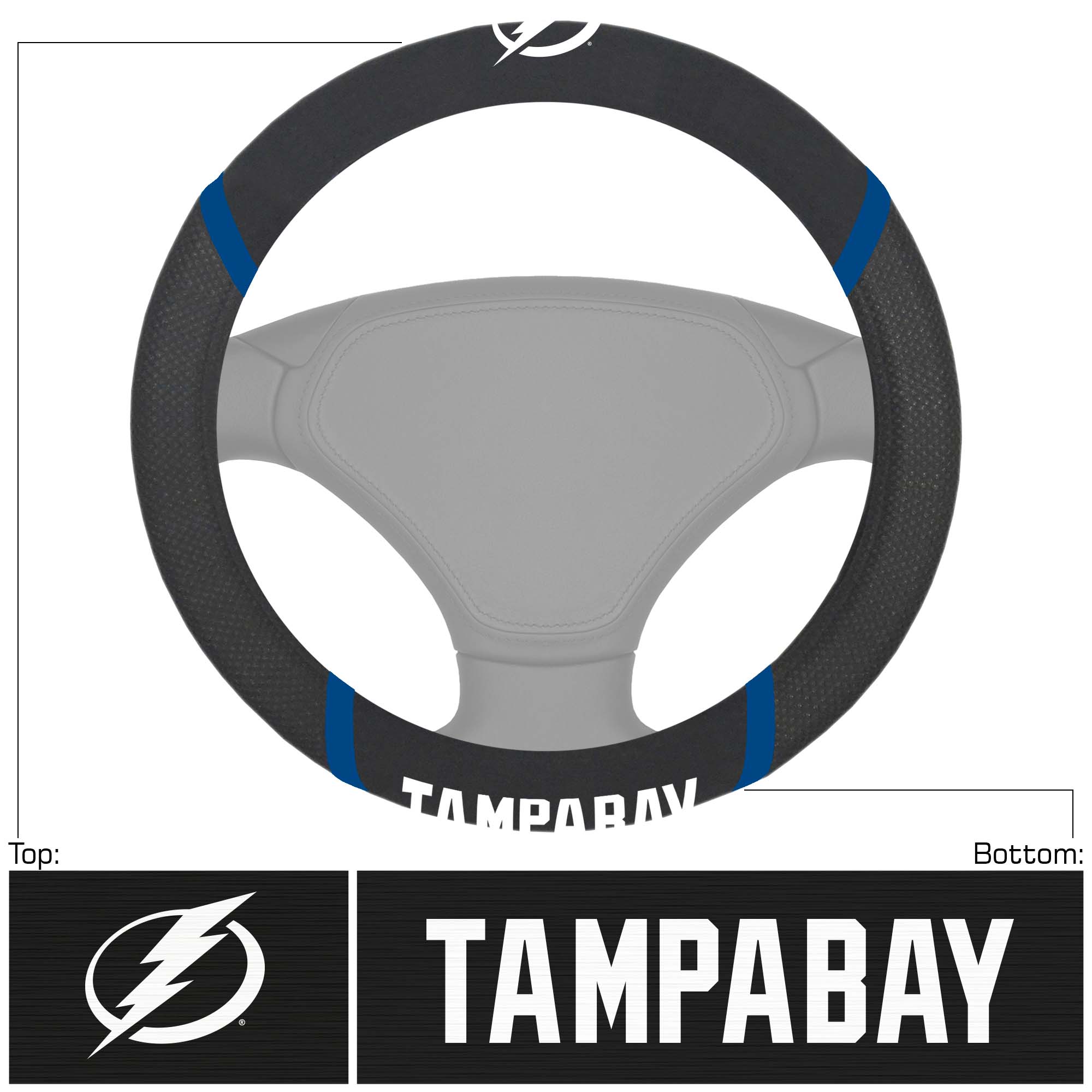 Logo Brands Tampa Bay Lightning Steering Wheel Cover