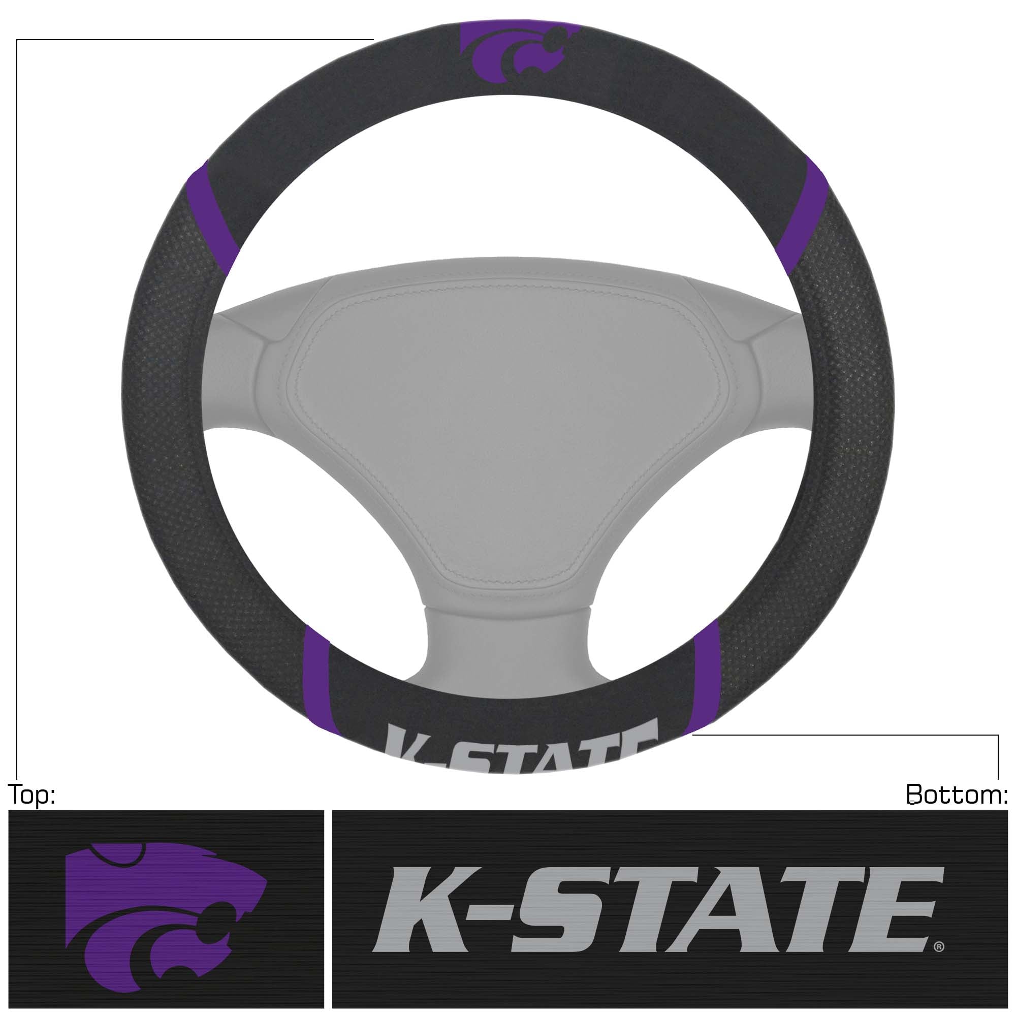 Logo Brands Kansas State Wildcats Steering Wheel Cover