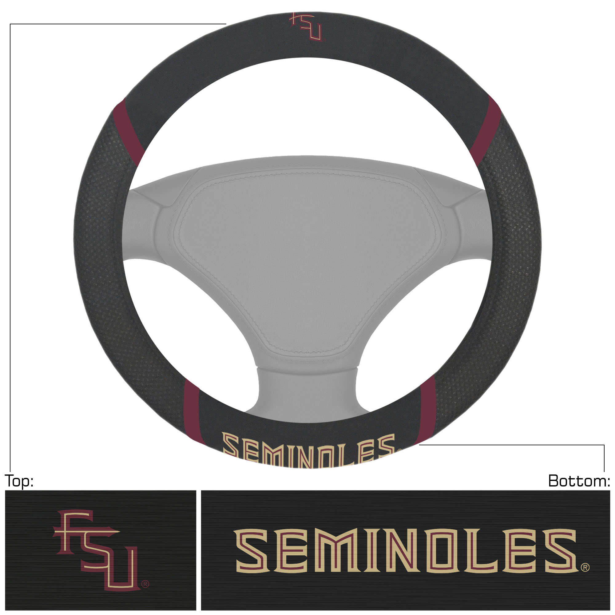 Logo Brands Florida State Seminoles Steering Wheel Cover