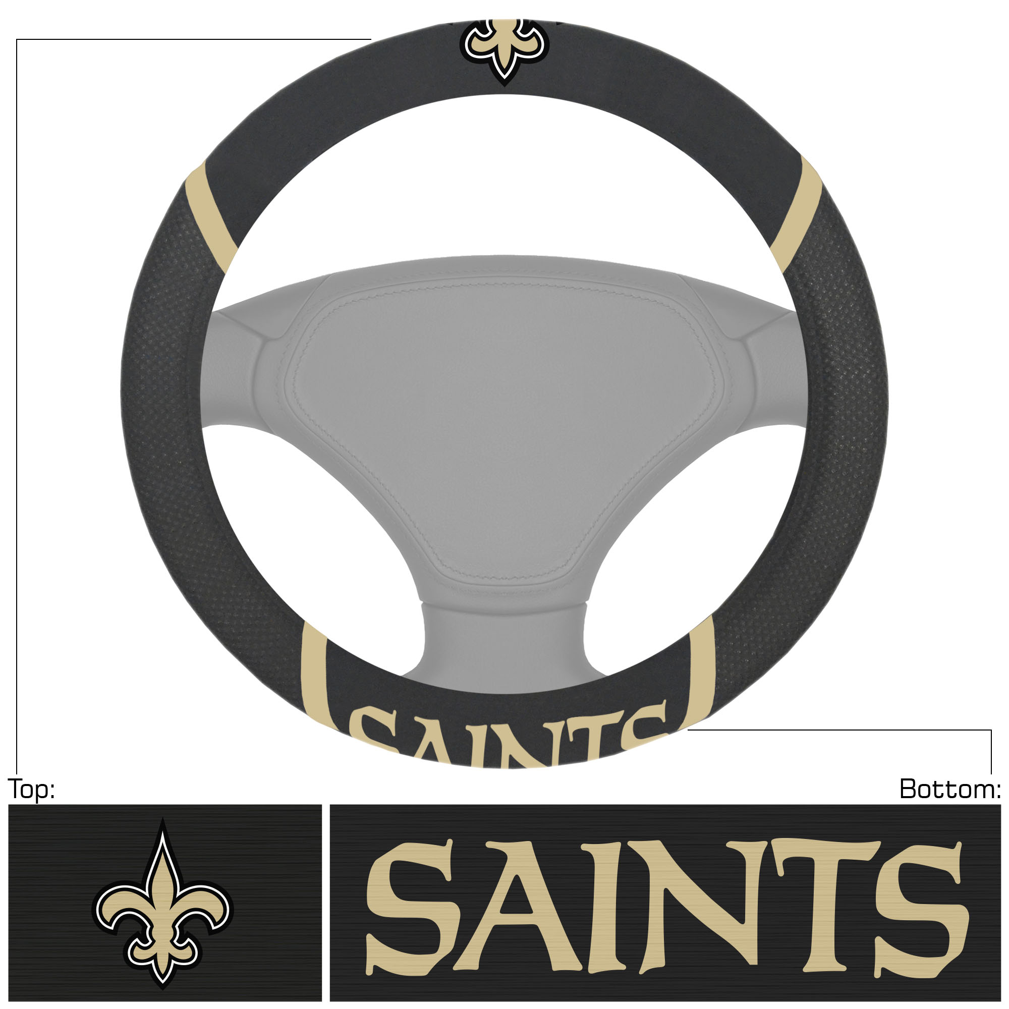 Logo Brands New Orleans Saints Steering Wheel Cover