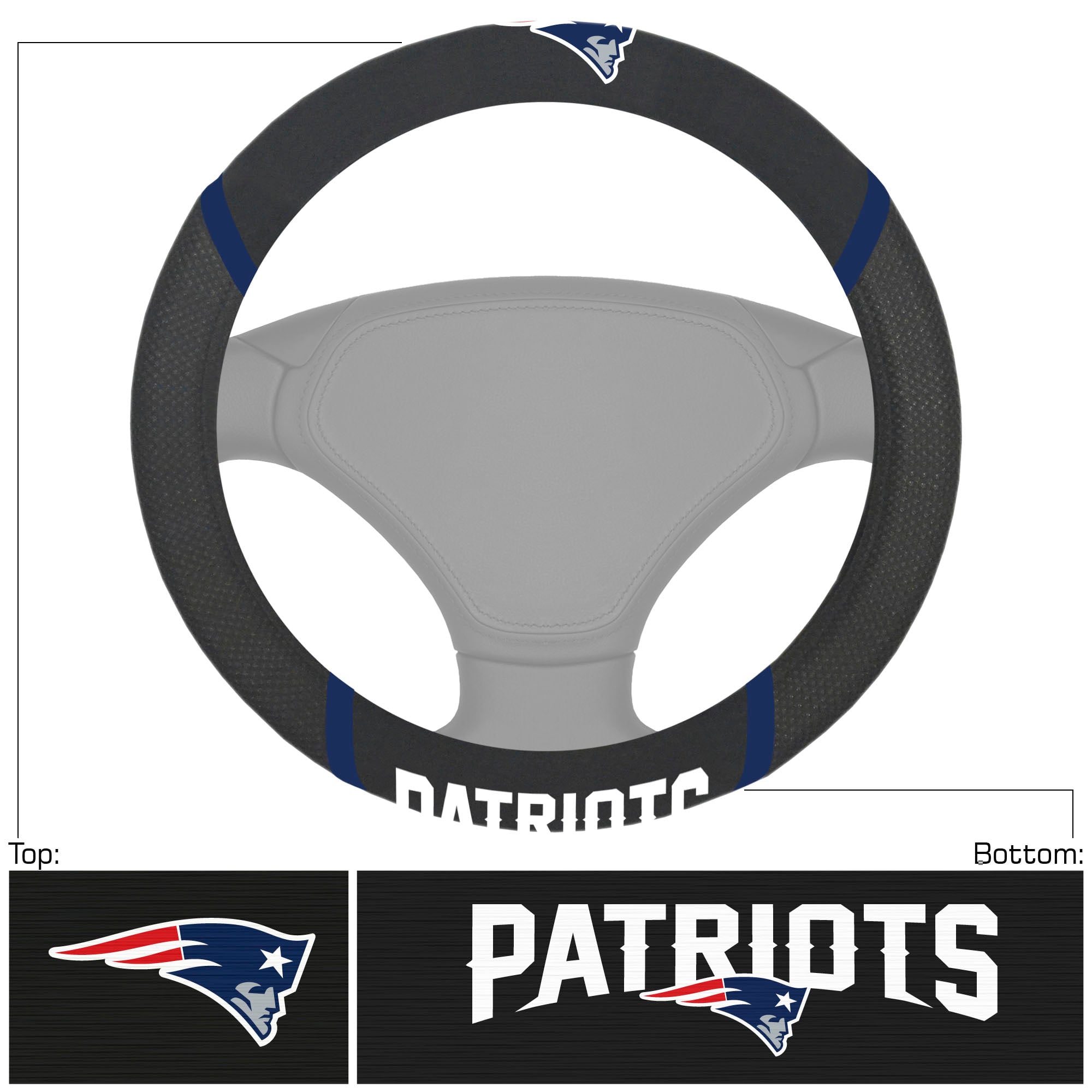 Logo Brands New England Patriots Steering Wheel Cover