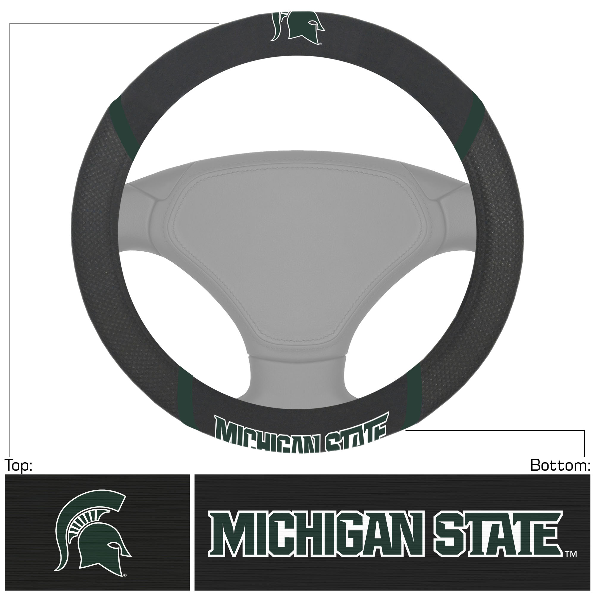 Logo Brands Michigan State Spartans Steering Wheel Cover