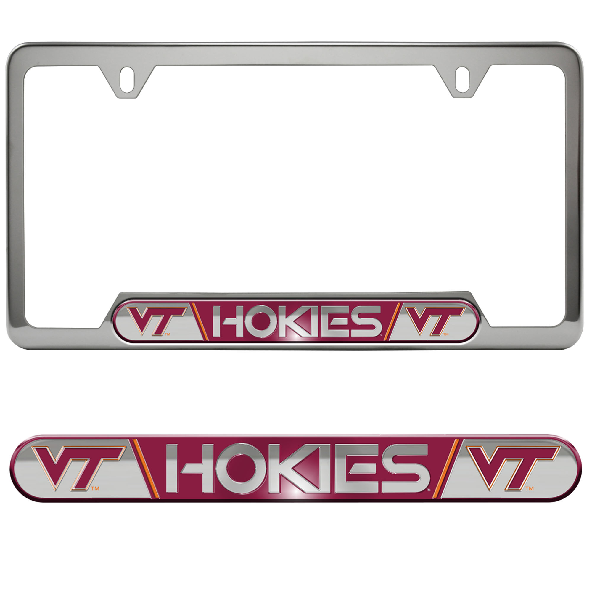 Logo Brands  Virginia Tech Hokies Embossed License Plate Frame