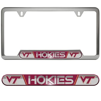 Logo Brands  Virginia Tech Hokies Embossed License Plate Frame