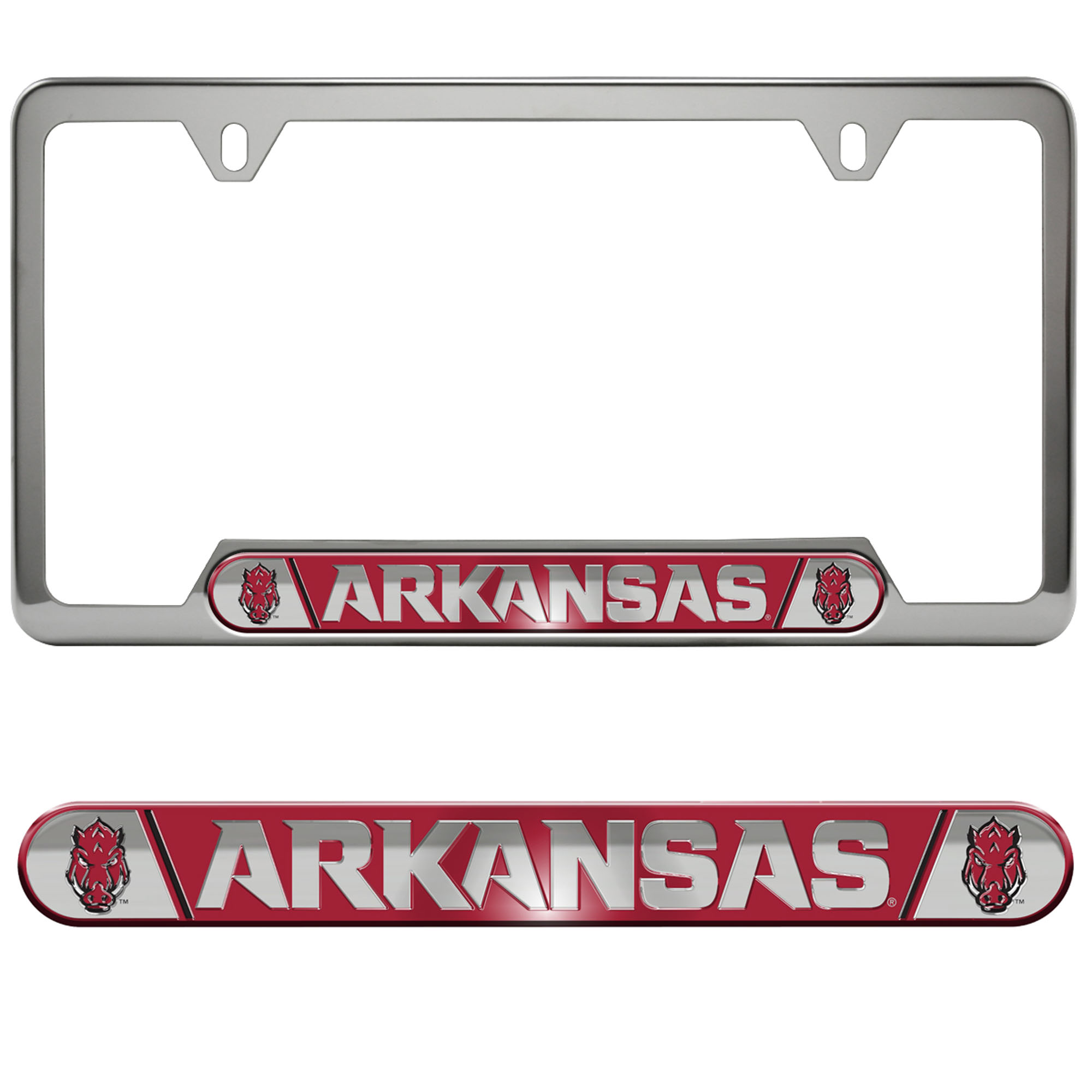 Logo Brands  Arkansas Razorbacks Embossed License Plate Frame