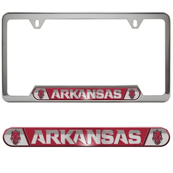 Logo Brands  Arkansas Razorbacks Embossed License Plate Frame
