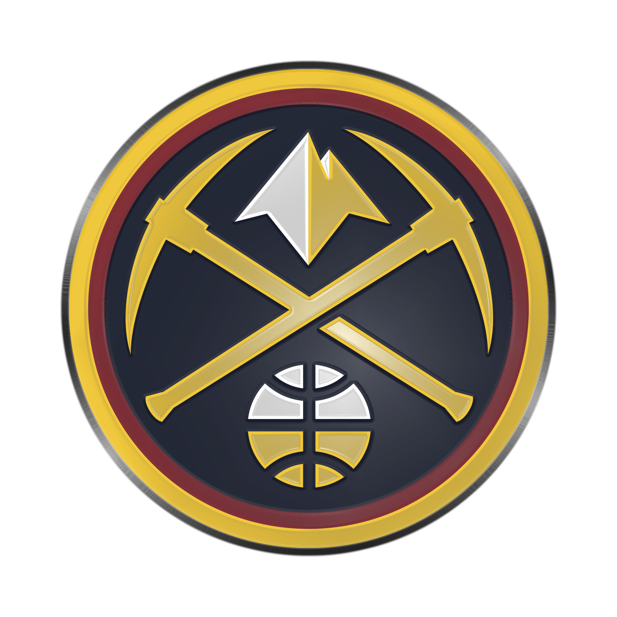 Logo Brands Denver Nuggets Embossed Color Auto Emblem