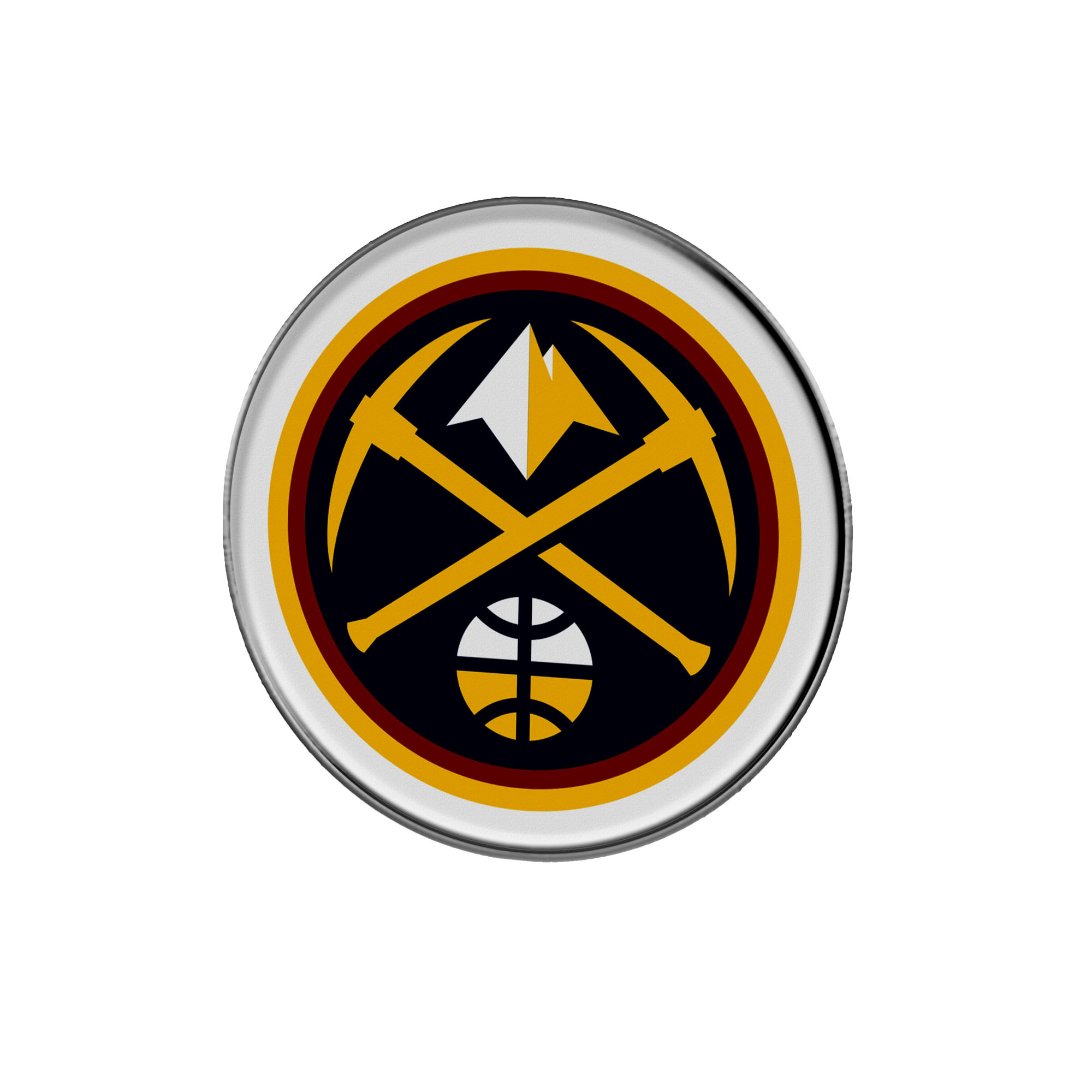 Logo Brands Denver Nuggets Embossed Color Auto Emblem