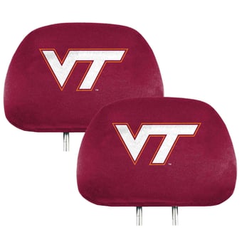 Logo Brands Virginia Tech Hokies Printed Two-Pack Headrest Covers