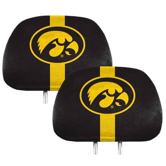 Logo Brands Iowa Hawkeyes Printed Two-Pack Headrest Covers