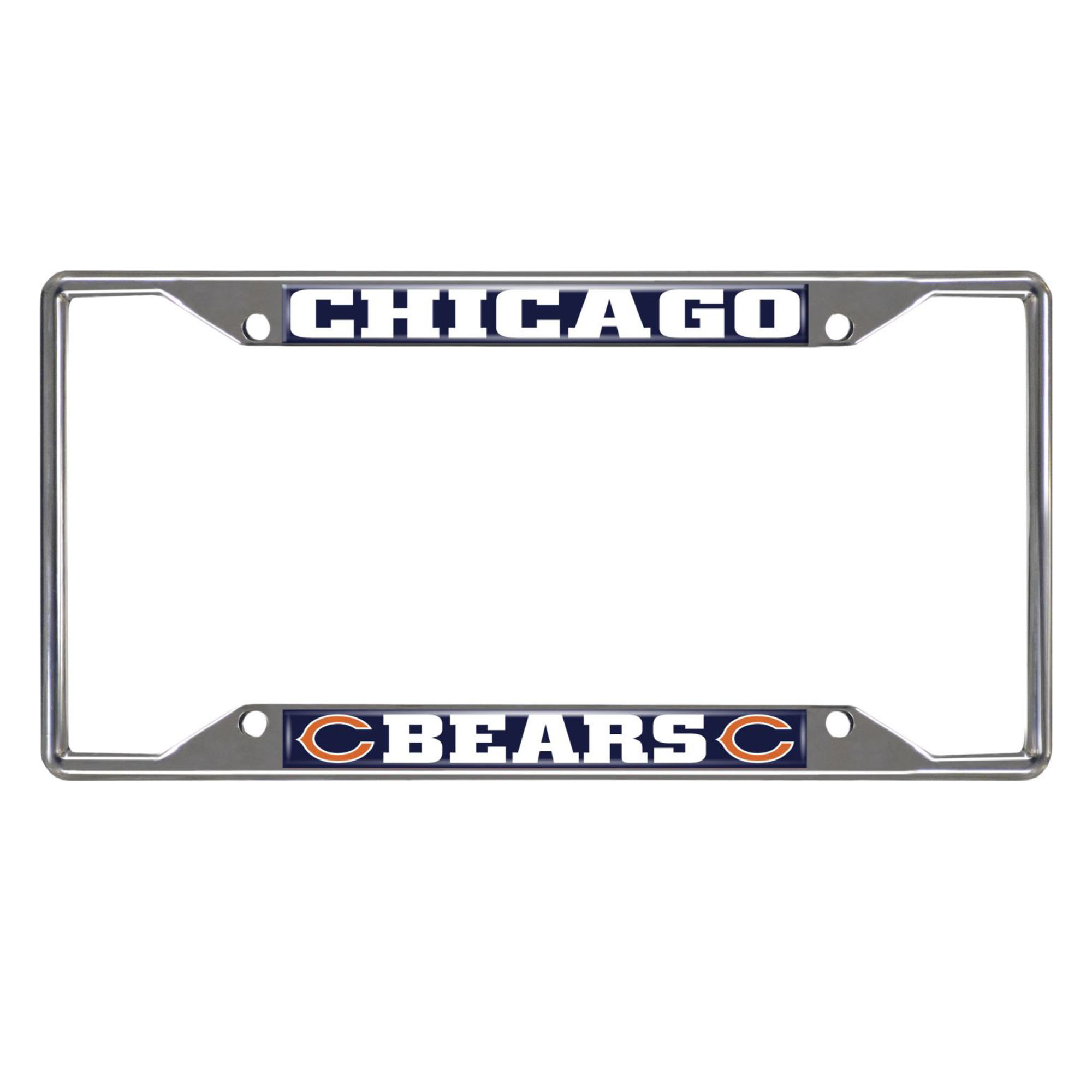 Logo Brands Chicago Bears Chrome License Plate Frame