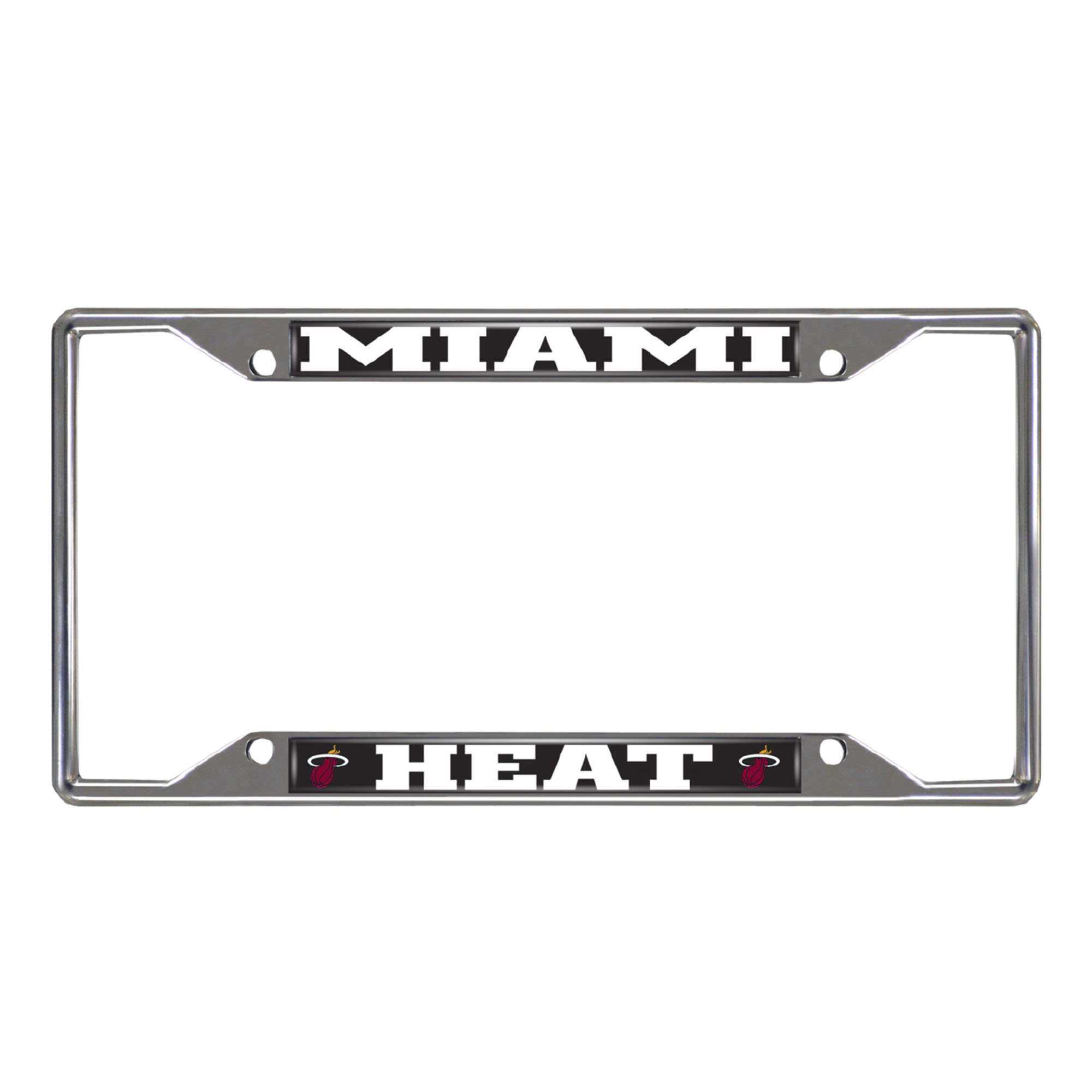 Logo Brands Miami Heat Chrome License Plate Frame