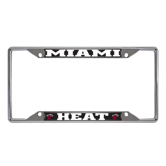 Logo Brands Miami Heat Chrome License Plate Frame