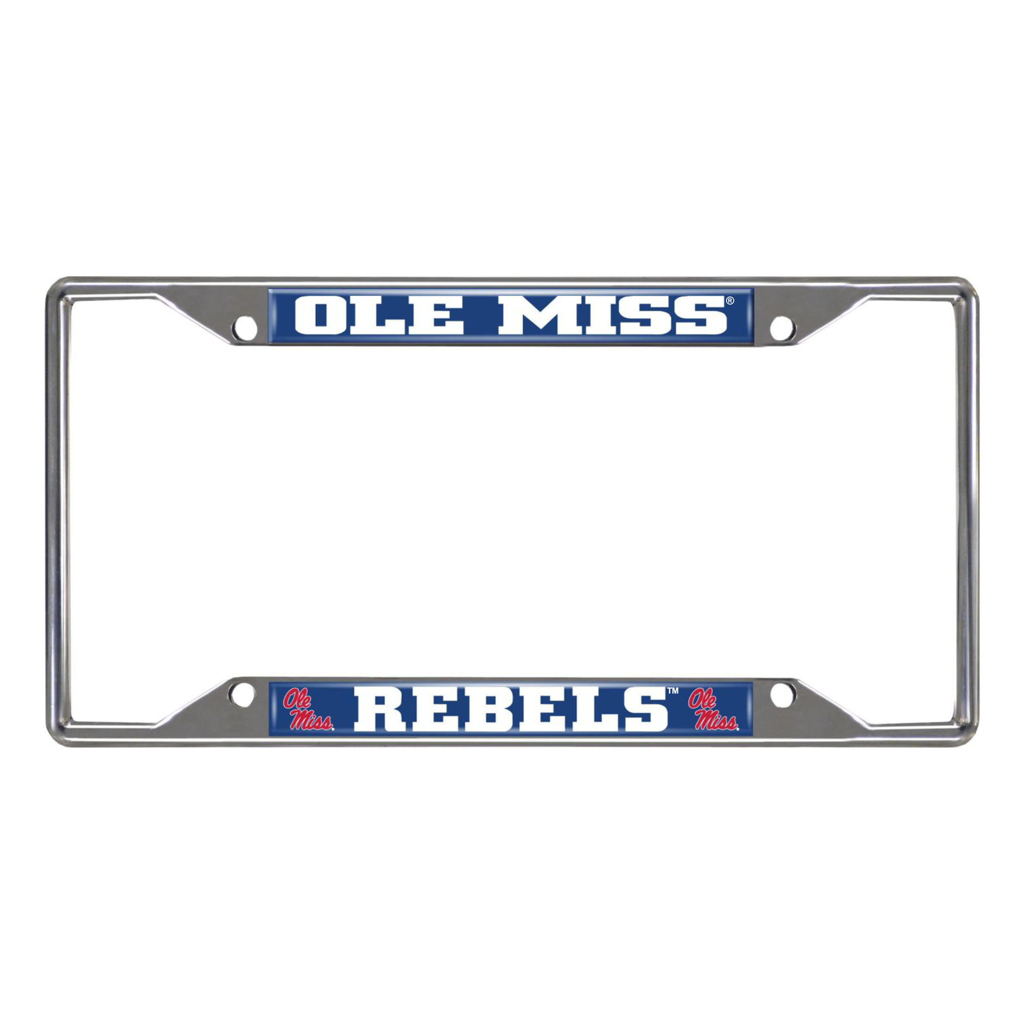 Logo Brands Ole Miss Rebels Chrome License Plate Frame