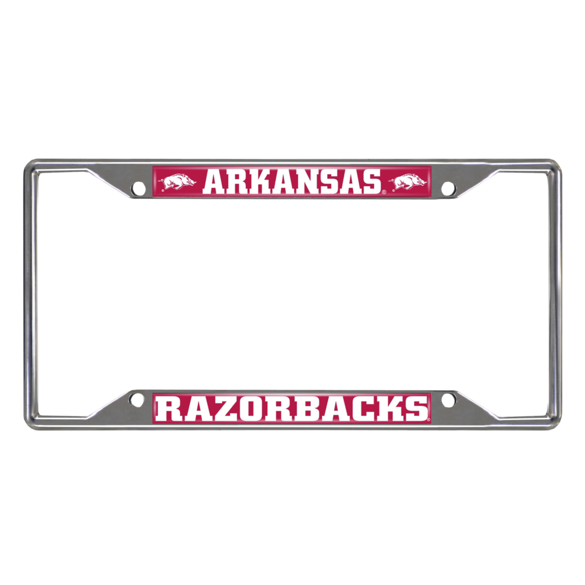 Logo Brands Arkansas Razorbacks Chrome License Plate Frame
