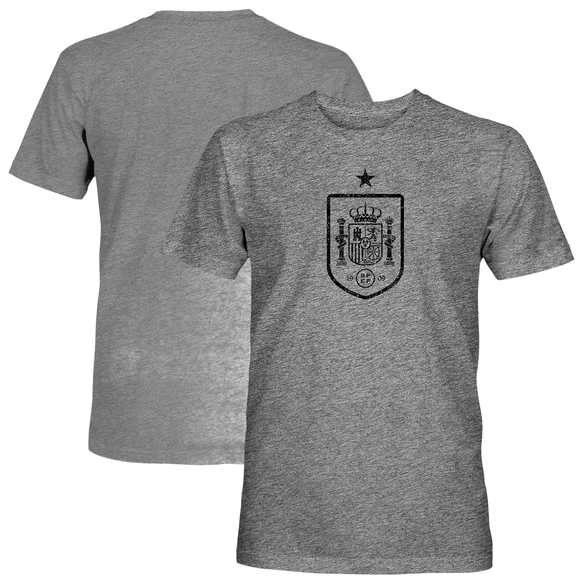 Men's 1863FC Gray Spain National Team Mono Badge Vintage Tri-Blend T-Shirt