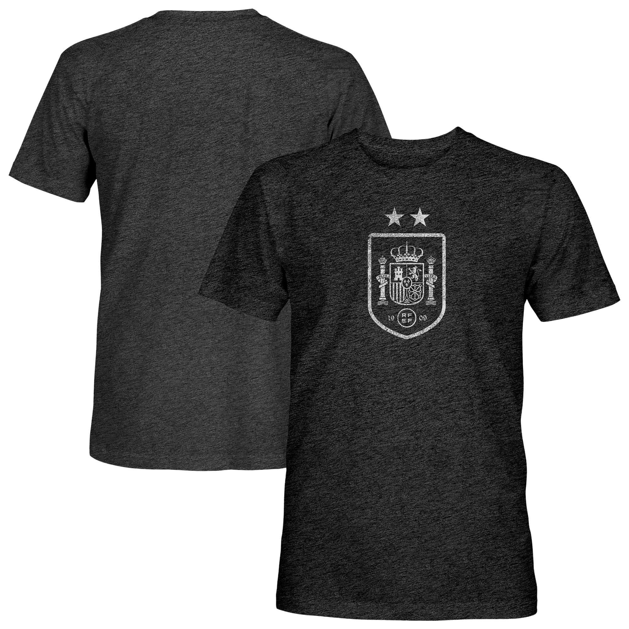 Men's 1863FC Black Spain National Team Mono Badge Vintage Tri-Blend T-Shirt