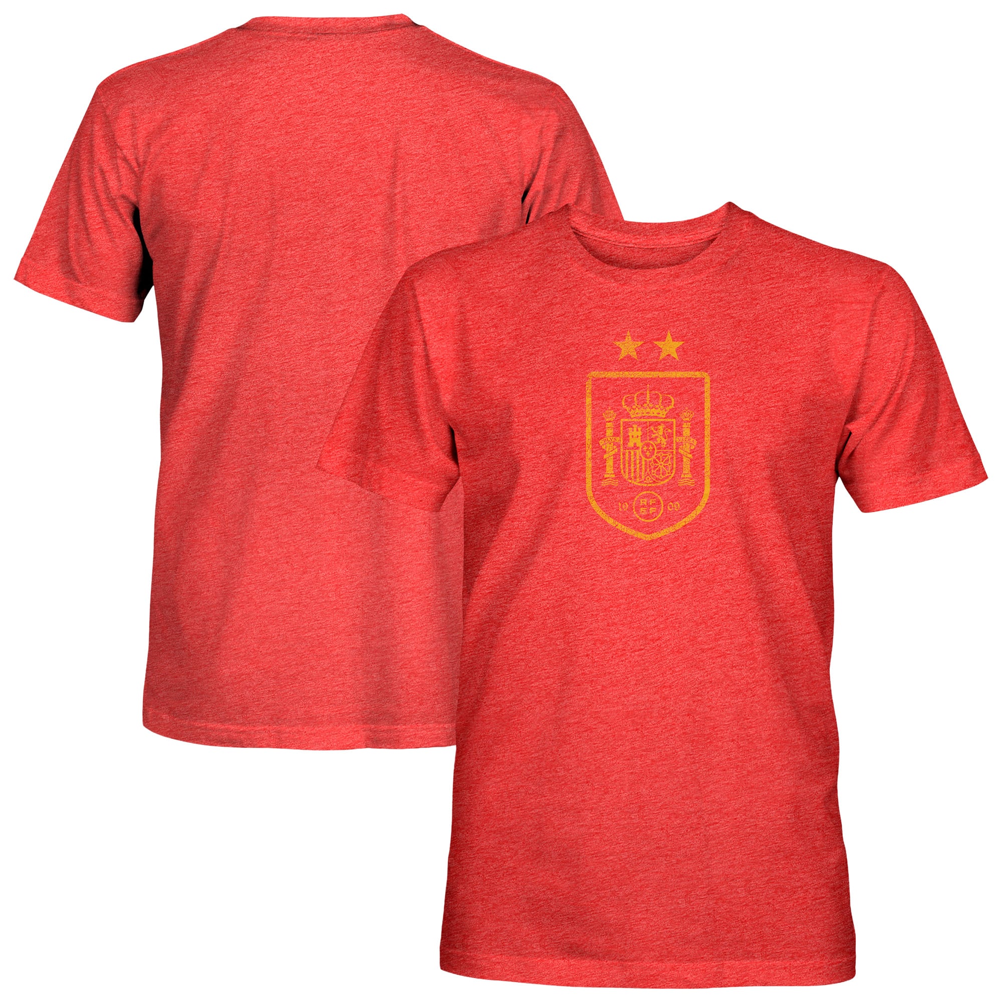 Men's 1863FC Red Spain National Team Mono Badge Vintage Tri-Blend T-Shirt