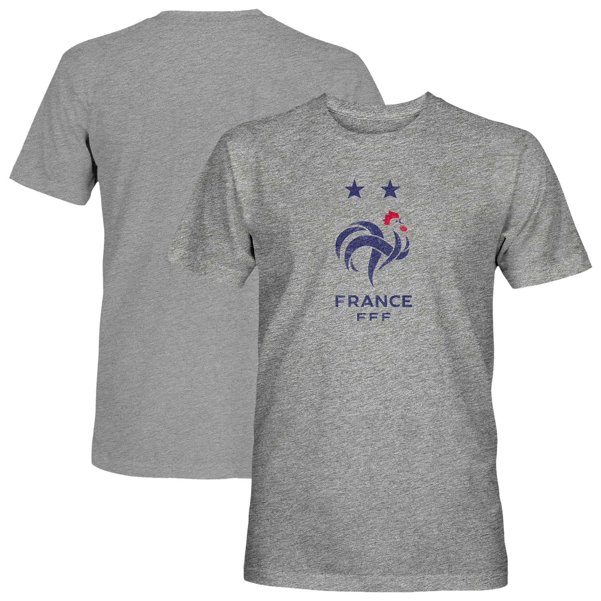 Men's 1863FC Gray France National Team Color Badge Vintage Tri-Blend T-Shirt