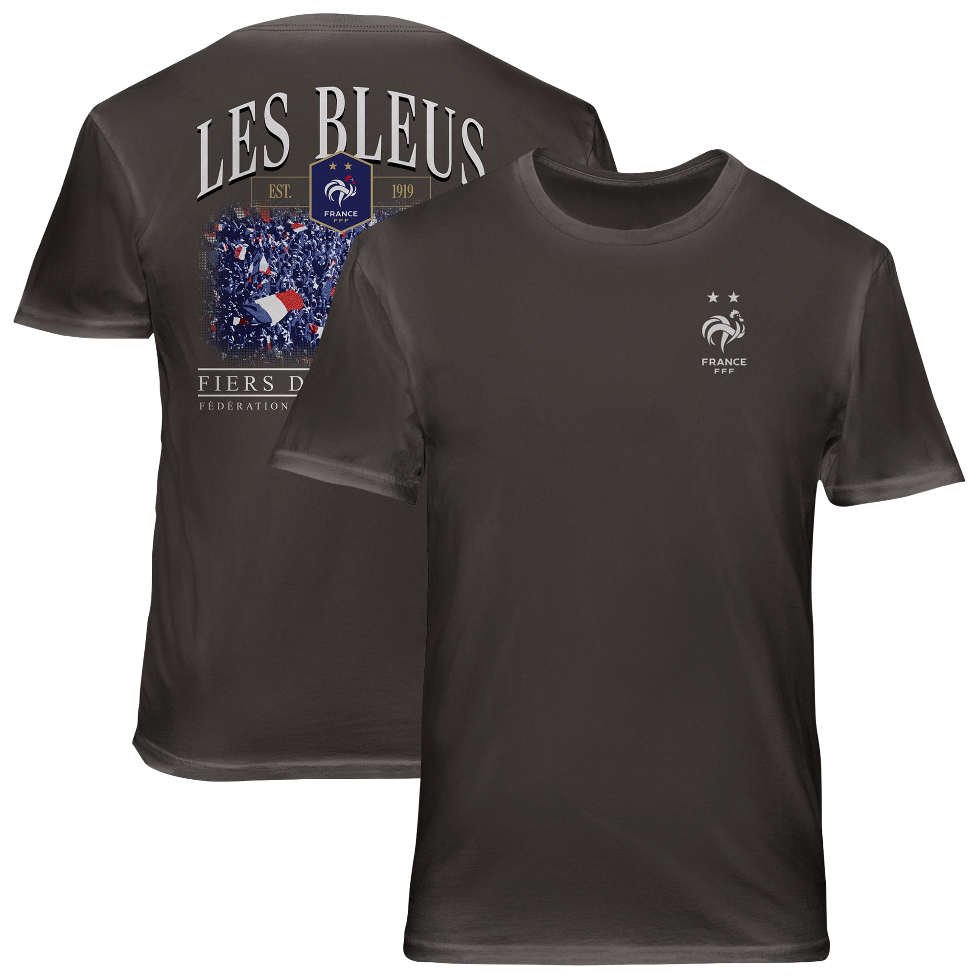 Men's 1863FC Gray France National Team Wordmark Cotton T-Shirt