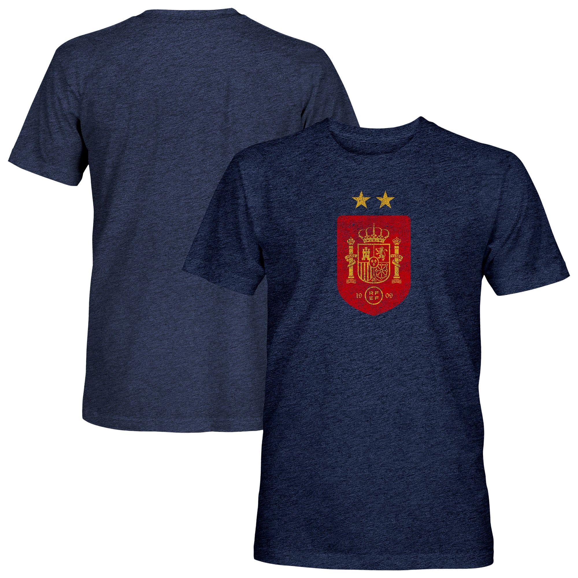 Men's 1863FC  Navy Spain National Team Color Badge Tri-Blend T-Shirt