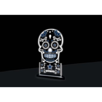 Dallas Cowboys 10" LED Tabletop Sugar Skull Halloween Desklite Sign