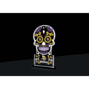 Minnesota Vikings 10" LED Tabletop Sugar Skull Halloween Desklite Sign