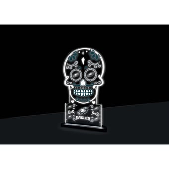 Philadelphia Eagles 10" LED Tabletop Sugar Skull Halloween Desklite Sign