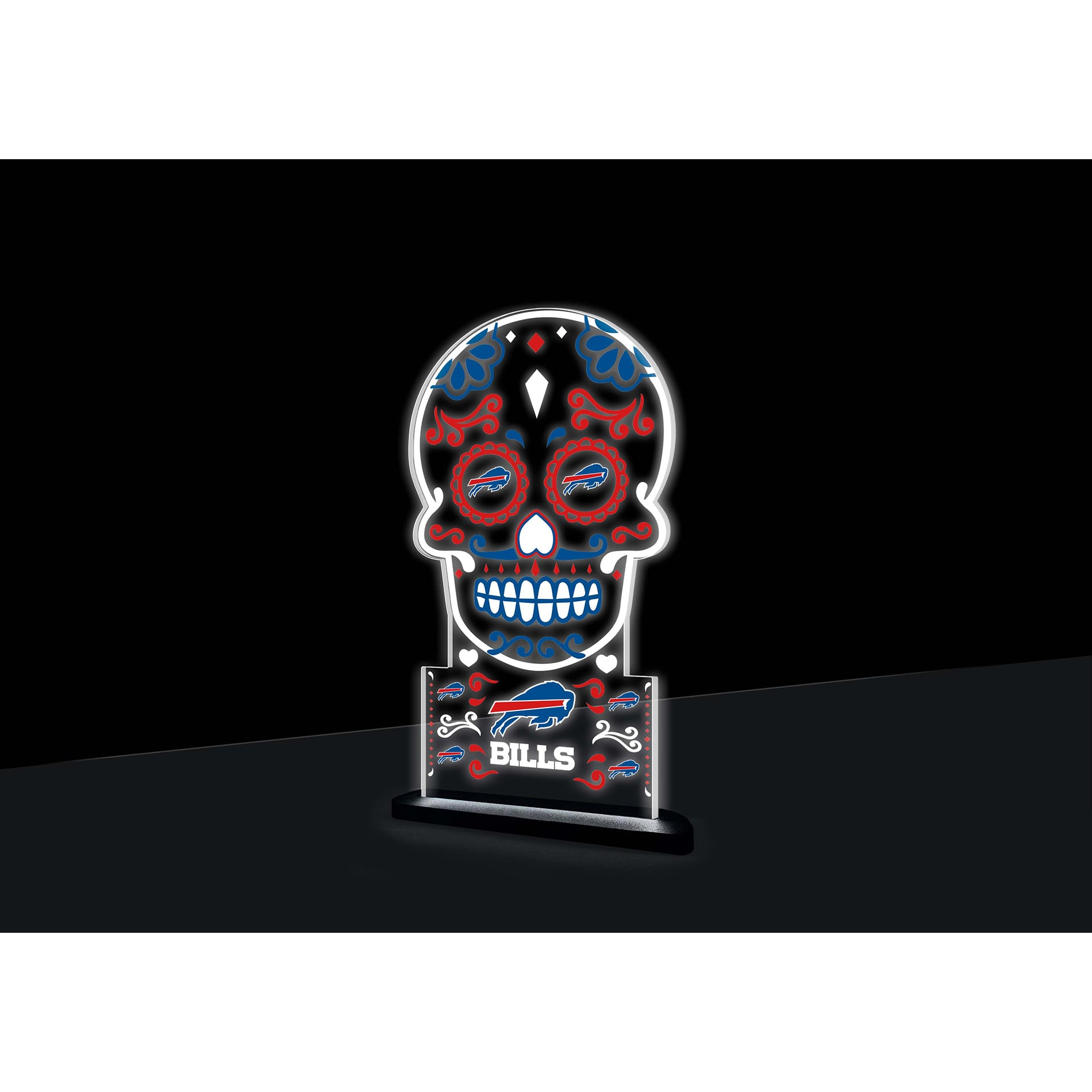 Buffalo Bills 10" LED Tabletop Sugar Skull Halloween Desklite Sign