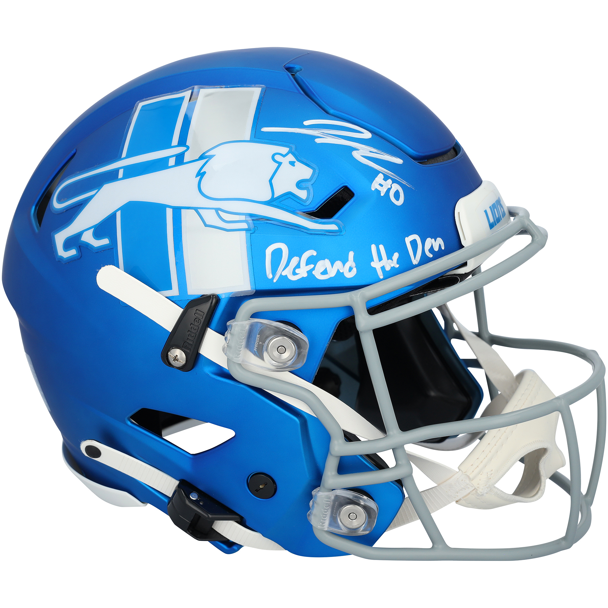 Jahmyr Gibbs Detroit Lions Autographed Riddell 2023 Alternate Speed Flex Authentic Helmet with "Defend The Den" Inscription