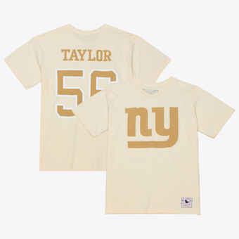 Men's Mitchell & Ness Lawrence Taylor Cream New York Giants Sandman Name & Number T-Shirt