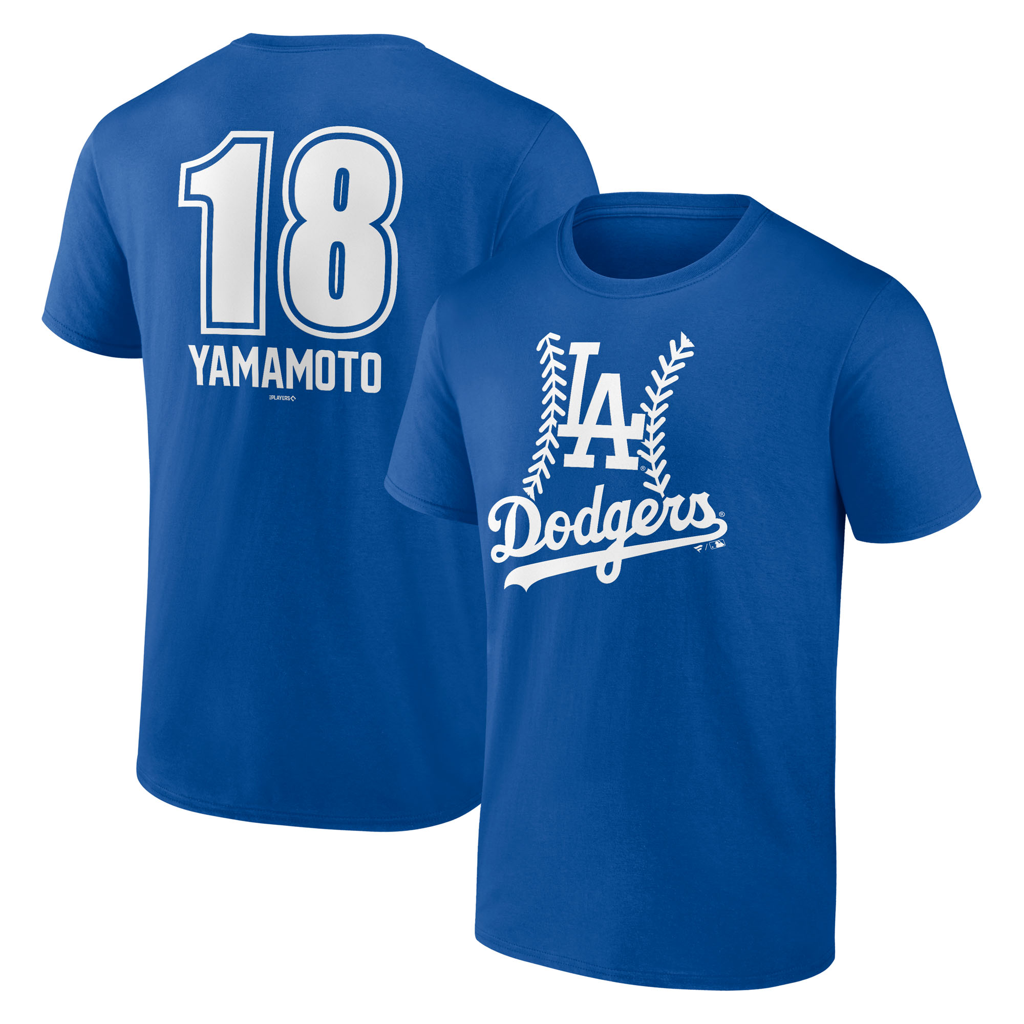 Men's Yoshinobu Yamamoto Royal Los Angeles Dodgers Fastball Player Name & Number T-Shirt