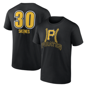 Men's Paul Skenes Black Pittsburgh Pirates Fastball Player Name & Number T-Shirt