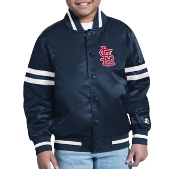 Youth Starter  Navy St. Louis Cardinals Team Logo Full-Snap Satin Varsity Jacket
