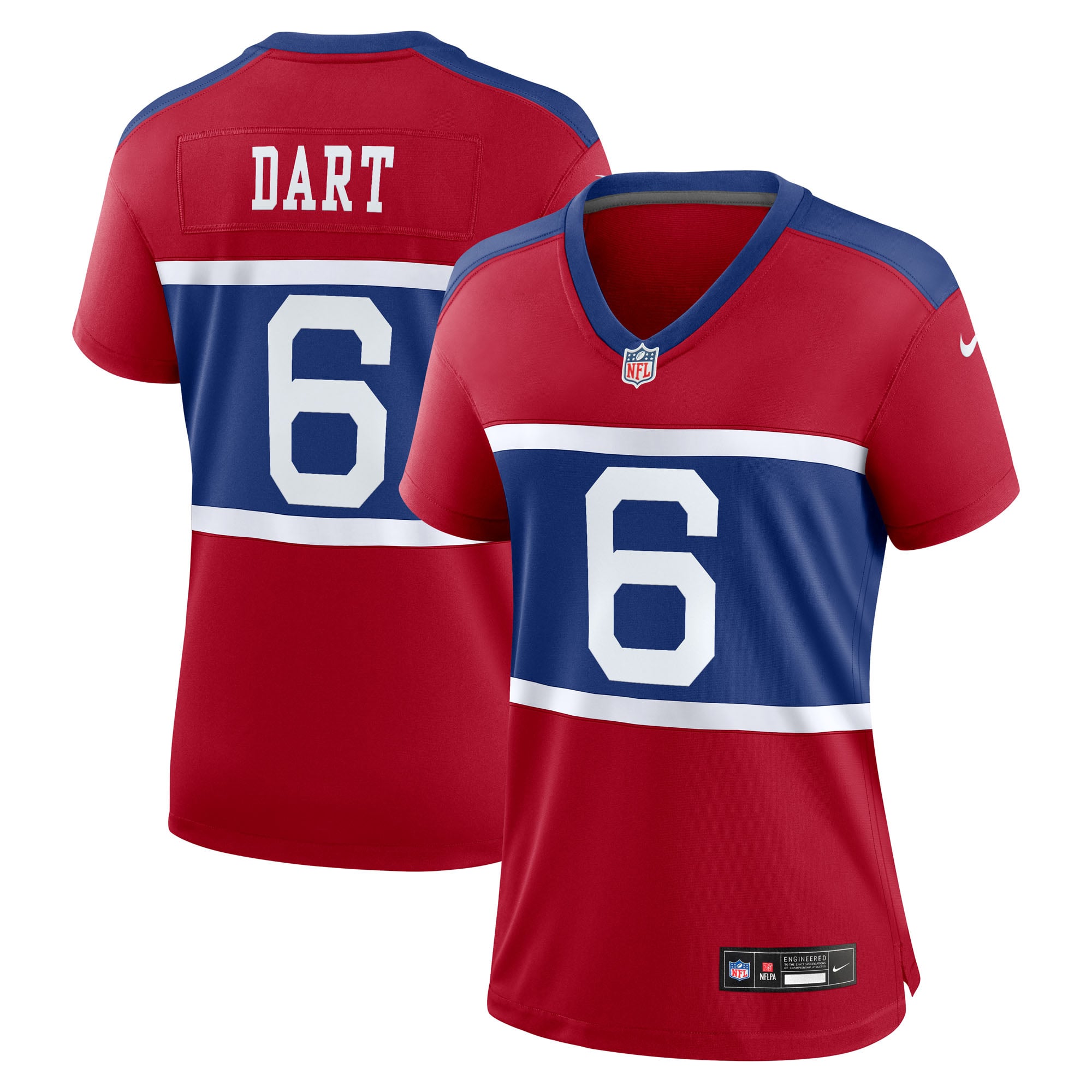 New York Giants Nike Secondary Alternate Throwback - Red - Jaxson Dart - Womens
