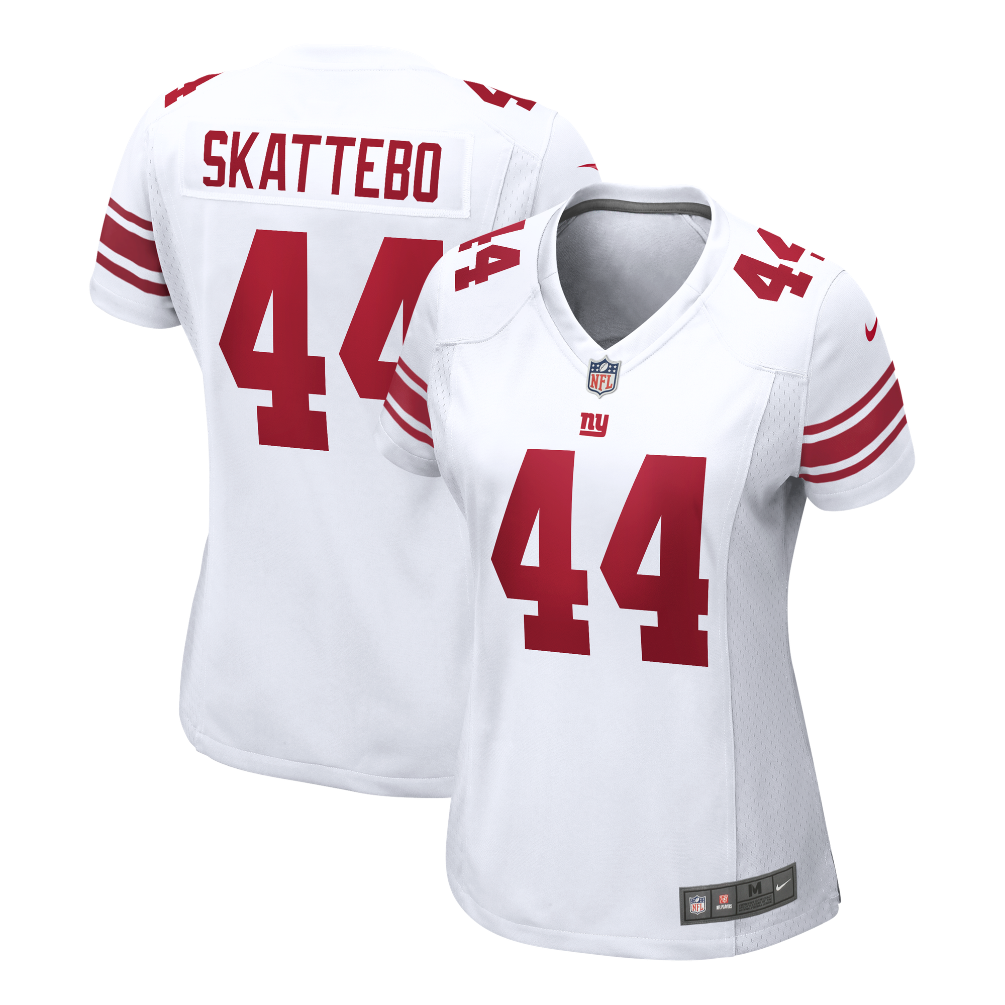 New York Giants Nike Game Road Jersey - White - Cam Skattebo - Womens