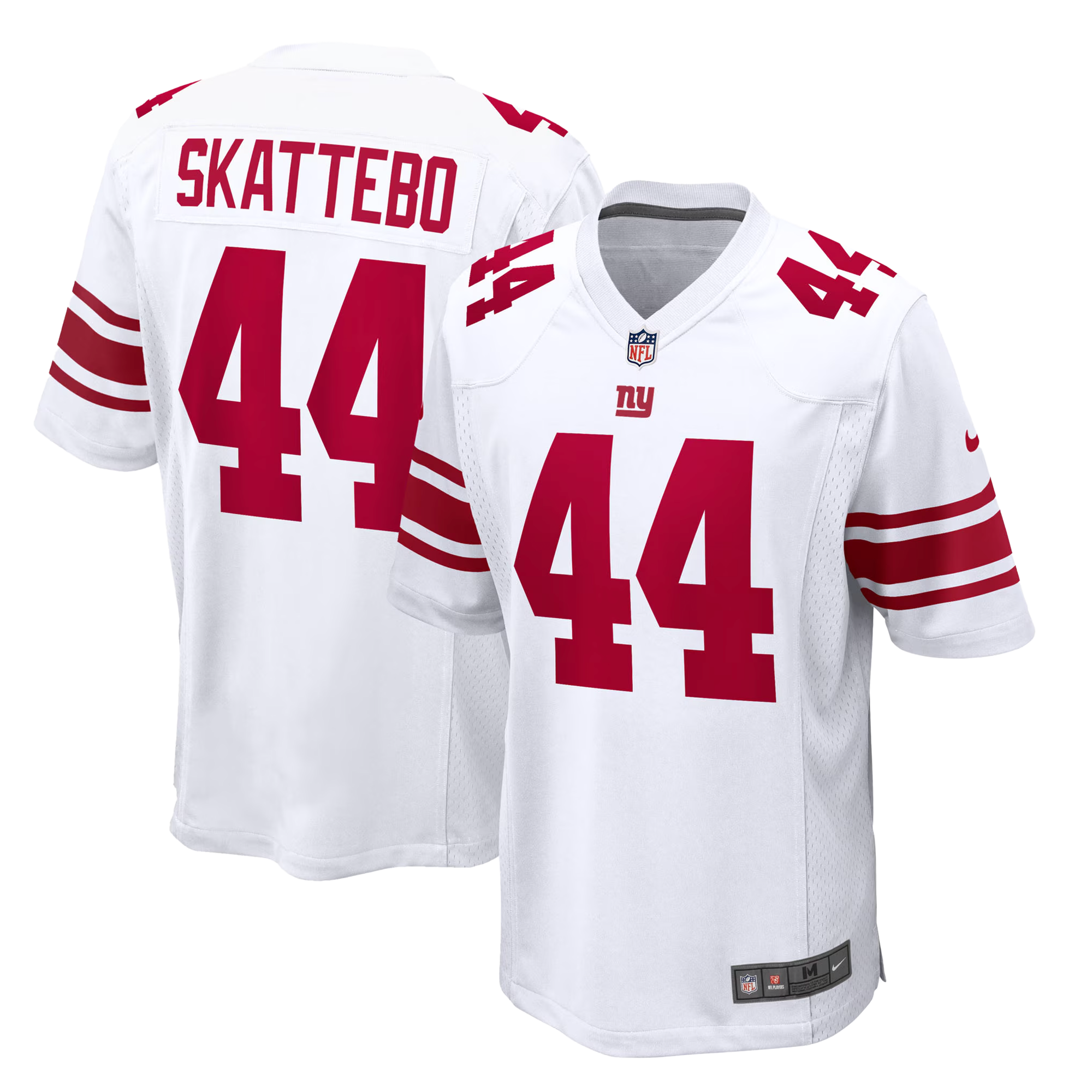 New York Giants Nike Game Road Jersey - White - Cam Skattebo - Mens
