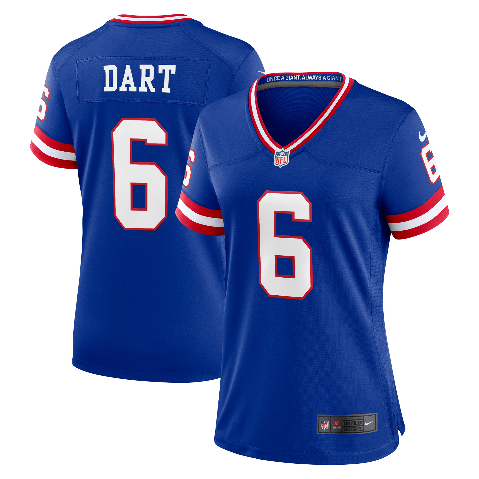 New York Giants Nike Alternate Game Jersey - Royal - Jaxson Dart - Womens