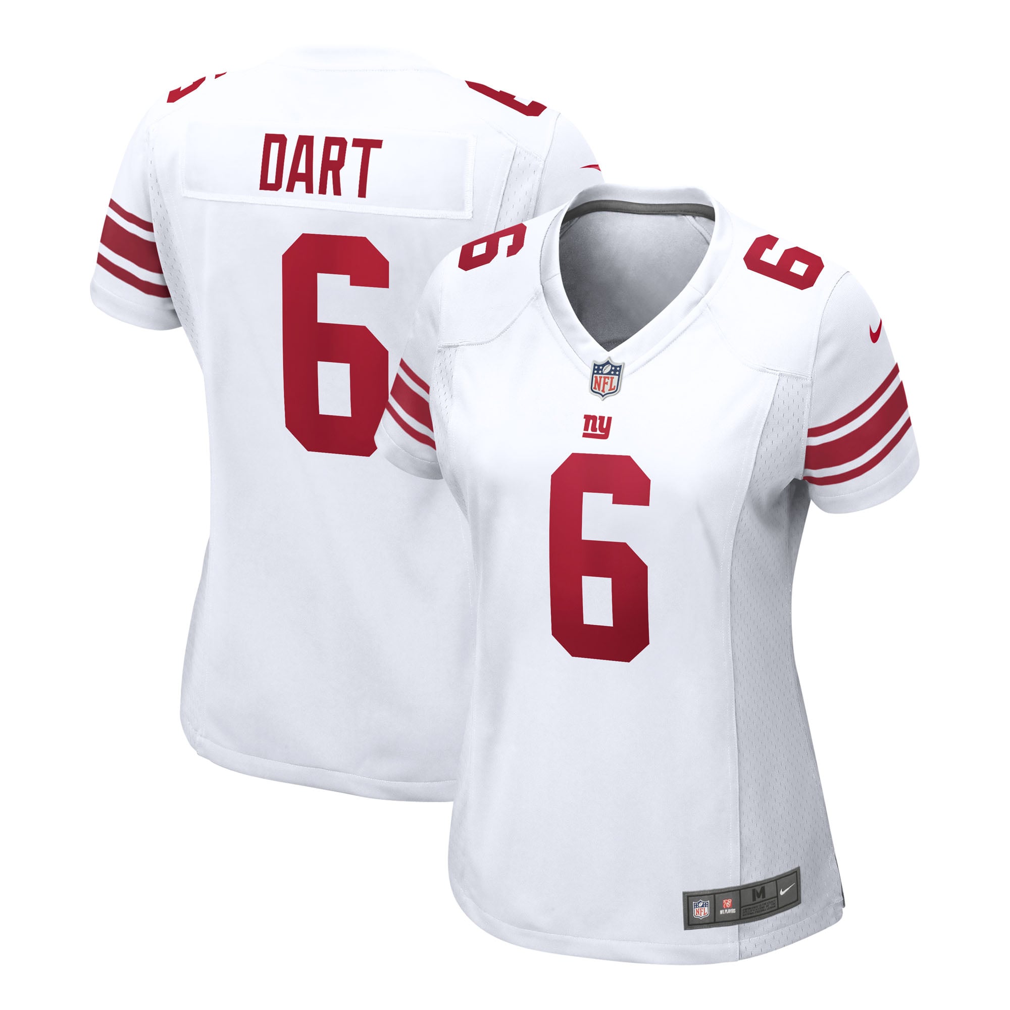 New York Giants Nike Game Road Jersey - White - Jaxson Dart - Womens