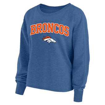 Women's Profile  Navy Denver Broncos Plus Size Acid Wash Raglan Sweatshirt