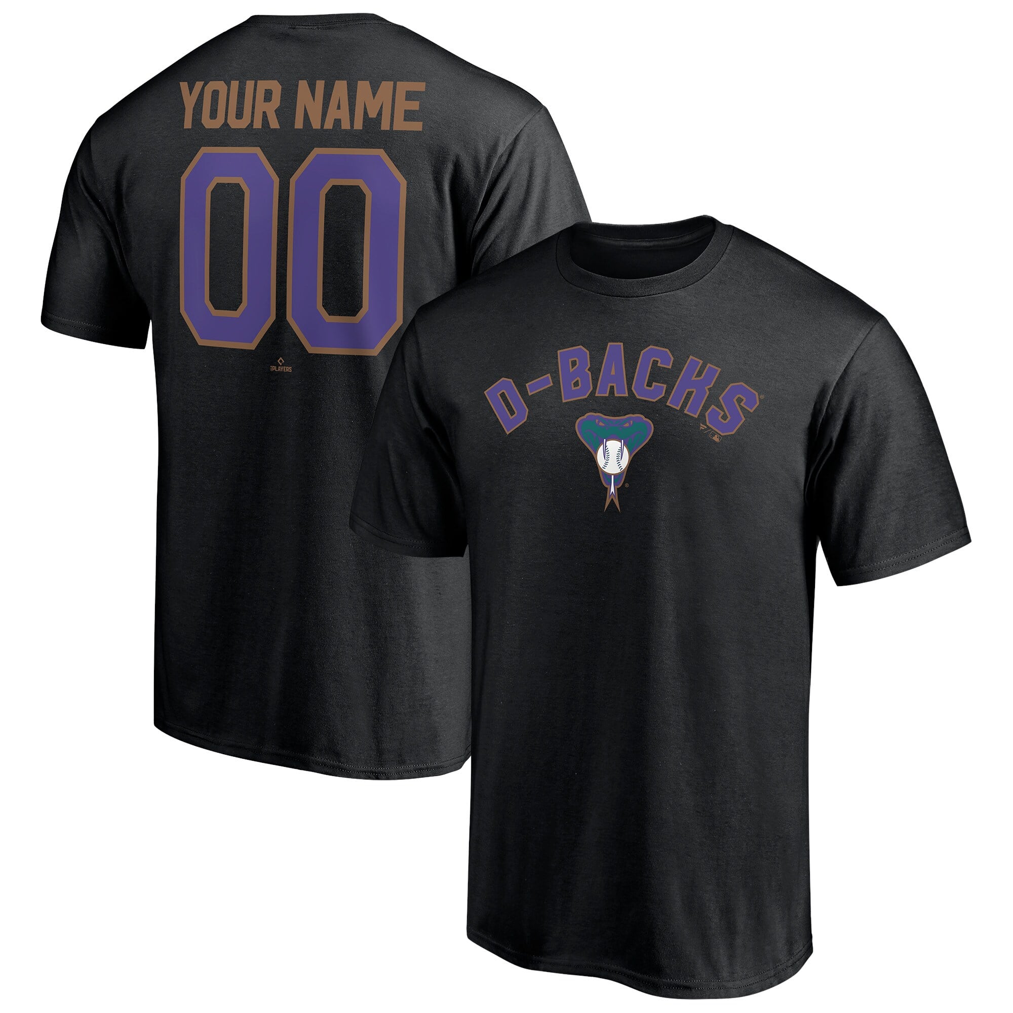 Men's Black Arizona Diamondbacks Cooperstown Collection Winning Streak Custom T-Shirt
